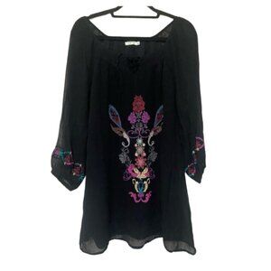 Kyla Seo by Anthropologie EUC long sleeve boho heavily embroidered mini dress M